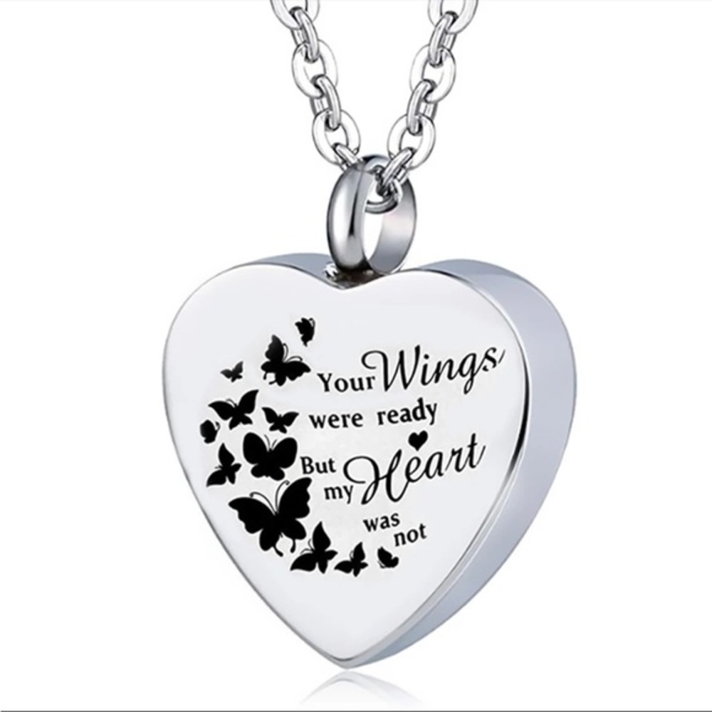 Cremation Necklace 925 Silver Heart Decor Urn for Ashes